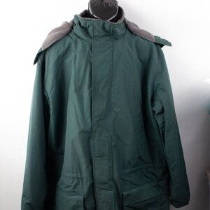Lands' End Men's XL 46-48 Tall Green Parka Aircore 200 Insulated With Hood
